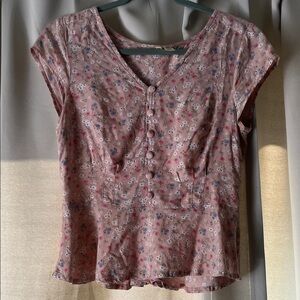 Japna Pink Floral Button-Up Blouse